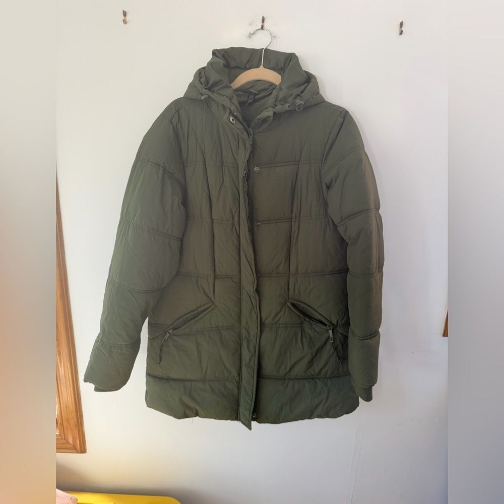 Cotton On Body Olive Hooded Quilted Puffer Jacket